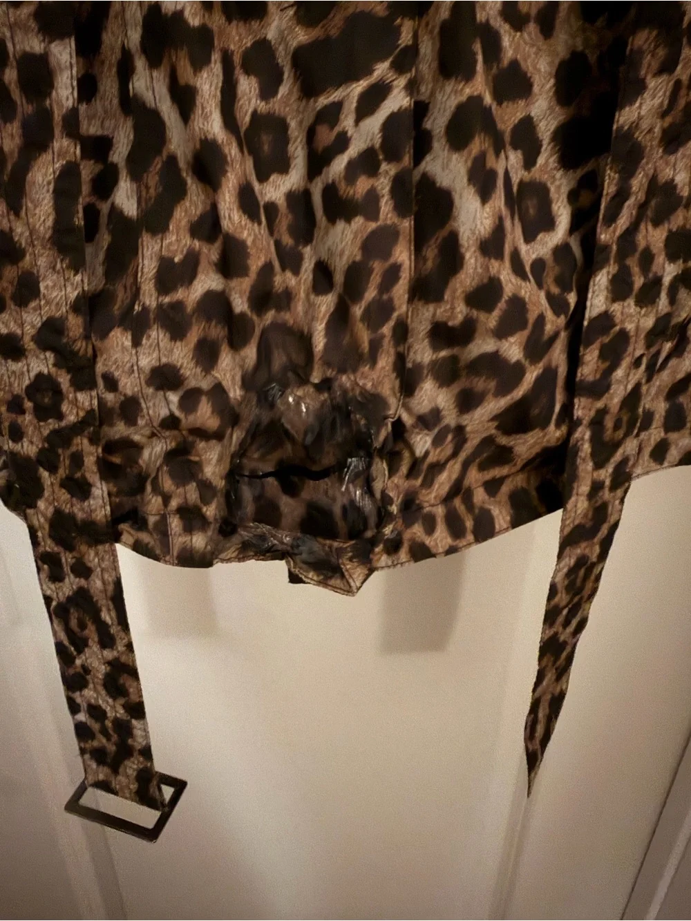 Michael Kors Leopard Print Hooded Belted Trench Coat XS